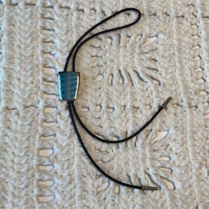 Silver Toned and Turquoise Bolo Tie
